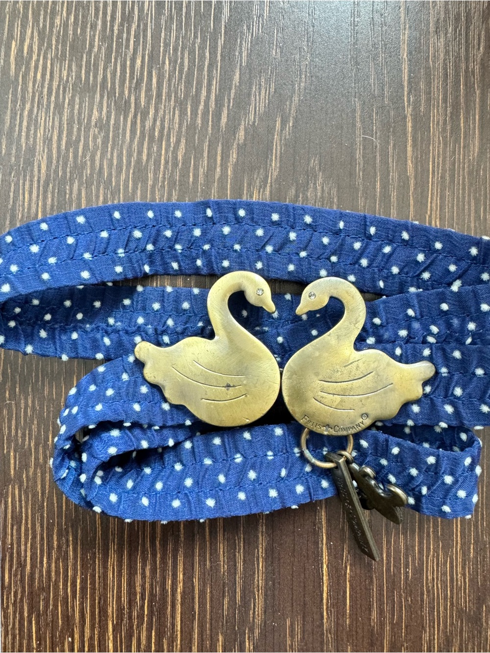 Vintage Navy Blue Swan Belt